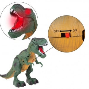 Jucarie Interactiva Dinozaur T-Rex cu sunete si lumini ,Verde,20cm - Img 2