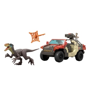 JURASSIC WORLD REBIRTH SET VEHICUL DE LUPTA LAUNCH N BATTLE CU FIGURINE SI ACCESORII - Img 6