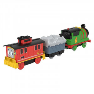 Locomotiva Motorizata Brake Car Bruno Percy cu doua vagoane, Thomas si Prietenii - Img 6