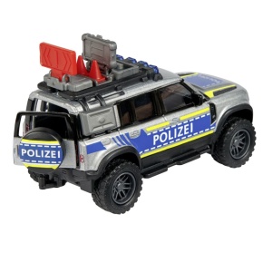 MAJORETTE MASINA METALICA DE POLITIE LAND ROVER DEFENDER SCARA 1 LA 43 - Img 4
