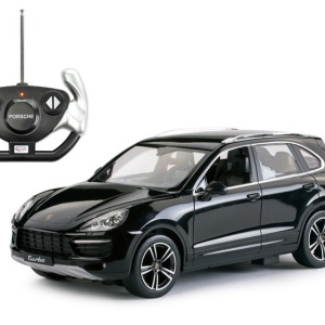 Masina cu telecomanda Rastar Porsche Cayenne Turbo, scara 1:14, negru, 34.6x13.9x12.2cm - Img 2