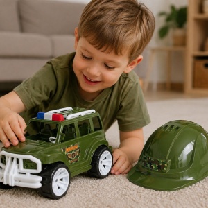 MASINA JEEP OFF ROADER CU CASCA MILITAR 32CM - Img 3
