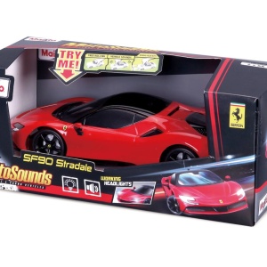 Masinuta cu Sunete si Lumini Maisto, Ferrari SF90 Stradale, 1:24, Rosu, 24.17x9.96x10.70cm