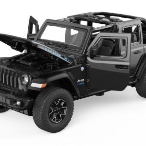 Mașinuță metalică Jeep Wrangler Rubicon 4XE, negru, 1:32, cu portiere funcționale, 19x9.5x8.5cm - Img 4