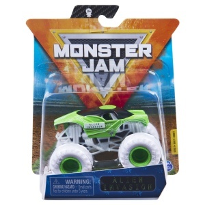 MONSTER JAM MASINUTA METALICA ALIEN INVASION SCARA 1 LA 64 - Img 3