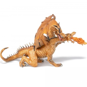 PAPO FIGURINA DRAGON CU DOUA CAPETE AURIU - Img 4
