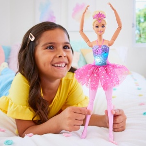 Papusa Barbie Dreamtopia, Balerina cu Detalii Luminoase si Par Blond - Img 4