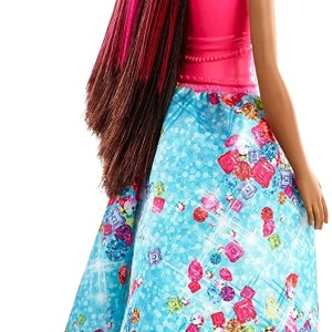 Papusa Barbie Dreamtopia, Printesa cu Rochie Colorata - Img 4