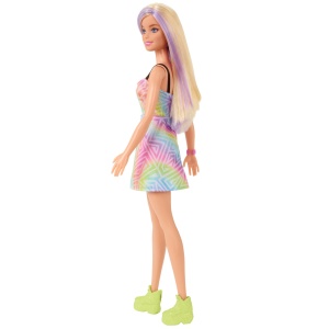 PAPUSA BARBIE FASHIONISTA BLONDA CU SUVITE MOV - Img 8