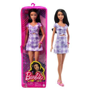 PAPUSA BARBIE FASHIONISTA BRUNETA CU ROCHIE MOV - Img 9