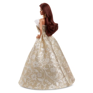 Papusa Barbie Signature bruneta de sarbători, multicolor, 33x26.5x7.5cm - Img 7