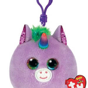 PLUS BRELOC TY 8.5CM SQUISHY BEANIES UNICORN ROSETTE VIOLET