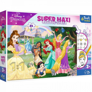 Puzzle cu 2 fete Trefl 24 Maxi, Printese Fericite