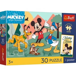 PUZZLE TREFL 30 PREMIUM PLUS KIDS MICKEY SI PRIETENII MOMENTE DE BASM PLUS POSTER