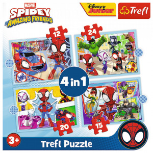 Puzzle Trefl 4 in 1 - Echipa Spidey, 12/15/20/24 piese - Img 6