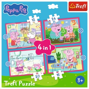 PUZZLE TREFL 4IN1 PEPPA PIG IUBESTE AVENTURILE - Img 6