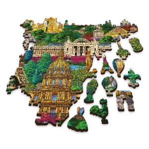 PUZZLE TREFL DIN LEMN 1000 PIESE OBIECTIVE TURISTICE FAIMOASE DIN FRANTA - Img 3