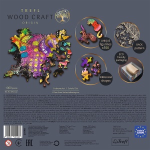 PUZZLE TREFL DIN LEMN 1000 PIESE PISICUTA COLORATA - Img 4
