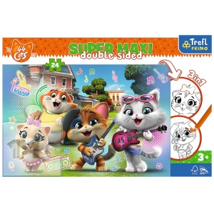 PUZZLE TREFL PRIMO 24 SUPER MAXI 44 PISICI TRUPA PISICILOR - Img 4