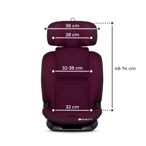 SCAUN AUTO I-SIZE, 76-150 CM, KINDERKRAFT ONETO 3, ISOFIX, CHERRY PEARL - Img 7