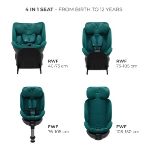 SCAUN AUTO KINDERKRAFT XRIDER 2 I-SIZE 40-150 CM GREEN - Img 11