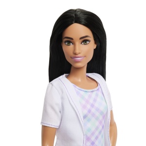 Set de joacă Barbie brunetă, papusa dentist, multicolor, 32.5x19x6.5cm - Img 8