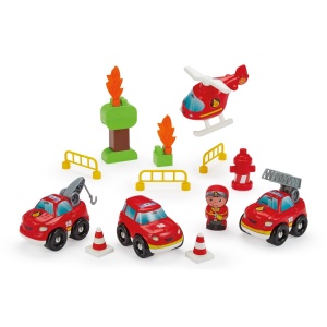 Set de joacă Ecoiffier Abrick Valiza de Pompier, 43 piese, multicolor, 33x27x9cm - Img 2
