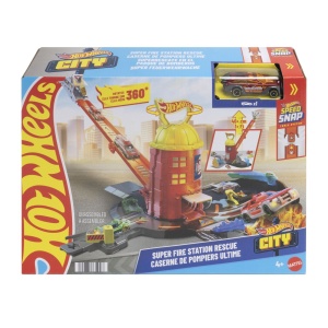 Set de joaca Hot Wheels City, statie de pompieri cu masinuta inclusa, 35.5x25.5x9cm, pentru baieti de 4-10 ani - Img 2