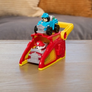 Set figurine Paw Patrol Marshall cu vehicul lansator, rosu, 25.08x20.32x8.26cm - Img 7