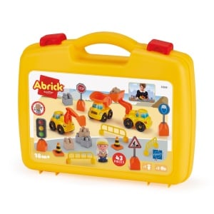 Set joacă Ecoiffier Abrick, 43 piese, vehicule de construcții, multicolor, 33x27x9cm