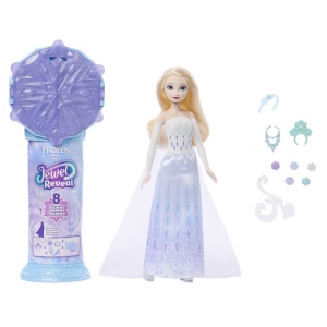 Set papusa Frozen Jewel Reveal Elsa, 32.5x18x7.5cm, pentru fete 3-7 ani - Img 5