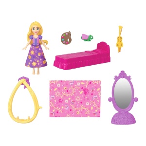 Set papuși Disney Princess Castelul lui Rapunzel cu accesorii, multicolor, 32.5x22x8.5cm - Img 3
