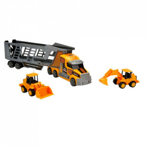 Set transportator cu utilaje de constructii Maxx Wheels, Galben, 45 cm - Img 7