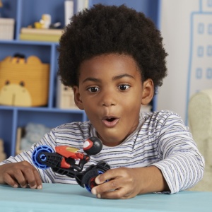 SPIDEY PRIETENII EXTRAORDINARI SET MOTOCICLETA SI FIGURINA MILES MORALES SPIDER MAN 10CM - Img 4