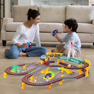 Trenulet Electric cu pista de curse, Masinuta si accesorii, 192 piese - Img 5