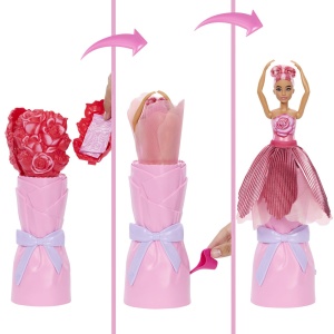 BARBIE PETAL POP SET PAPUSA BARBIE TRANDAFIR ROSU SI ACCESORII - Img 9