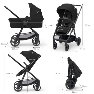 CARUCIOR KINDERKRAFT NEWLY, 4 IN 1, CLASSIC BLACK - Img 8