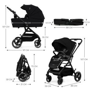 CARUCIOR KINDERKRAFT YOXI 2IN1, PURE BLACK - Img 7