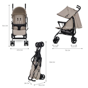 CARUCIOR SPORT KINDERKRAFT TIK, TIP UMBRELA, STONE BEIGE - Img 3