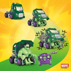 DICKIE TOYS MARVEL RAZBUNATORII MASINA RC CU TELECOMANDA 2.4GHz HULK SMASH CU SUNETE SCARA 1 LA 24 - Img 6