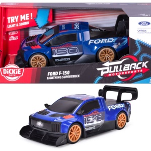 DICKIE TOYS PULL BACK MOTORSPORTS MASINA FORD F 150 LIGHTNING SUPERTRUCK CU LUMINI SI SUNETE 28CM - Img 3