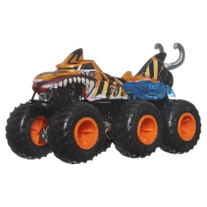 HOT WHEELS MONSTER TRUCK BIG RIGS MASINUTA METALICA CU 6 ROTI TIGER SHARK SCARA 1:64 - Img 2