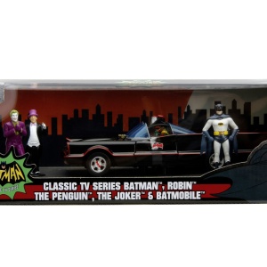 JADA BATMAN SET MASINUTA METALICA BATMOBILE 1:24 SI 4 FIGURINE