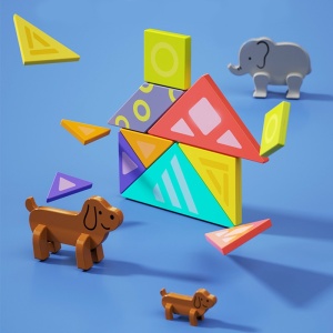 Joc Educational pentru Copii, Tangram Magnetic - Img 4