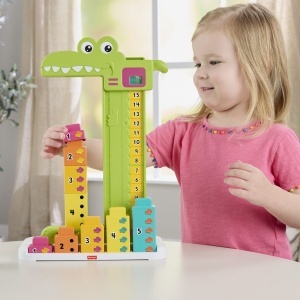 Jucarie educativa interactiva, Fisher Price, aligator stivuibil, multicolor, 33x25x8cm - Img 5