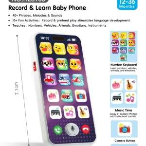 Jucarie interactiva pentru Copii, Telefon Mobil cu Lumini si Sunete - Img 6