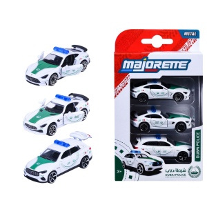 MAJORETTE SET 3 MASINUTE DE POLITIE DUBAI METALICE MERCEDES AMG 7.5CM - Img 3