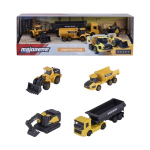 MAJORETTE SET 4 UTILAJE METALICE VOLVO CONSTRUCTION 7.5CM