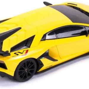 MASINA CU TELECOMANDA LAMBORGHINI AVENTADOR SVJ GALBEN CU SCARA 1 LA 24 - Img 4