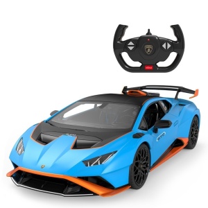 Masina cu telecomanda Lamborghini Huracan STO albastru, scara 1:14, dimensiuni 43x25.5x17.5cm - Img 3